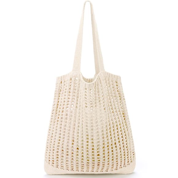 Crochet Bags - Summer Beach Tote, Aesthetic Hiie Knit Bag :o) - Picture 1 of 6